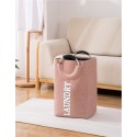 Foldable Hand-held Linen Laundry Basket For Household Laundry  Light Grey