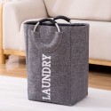 Foldable Hand-held Linen Laundry Basket For Household Laundry  Light Grey