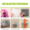 Mop Holder With Hook Broom Holder Self-Adhesive Wall Mounted Broom Hanger Organizer No-drilling Storage Rack for Kitchen Bathroom Garden Garage Laundry