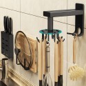 Kitchen Rotating Hook with 8 Removable Hooks 2 Hanging Hooks Heavy Duty Aluminum Wall Mounted Adjustable Hooks for Home Kitchen Towel Pot Pan