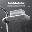 Kitchen Sponge Holder Brush Soap Organizer Rotatable Faucet Storage Rack Sink Caddy Sponge Holder Detachable Shower Tray Drainer Shelf