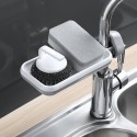 Kitchen Sponge Holder Brush Soap Organizer Rotatable Faucet Storage Rack Sink Caddy Sponge Holder Detachable Shower Tray Drainer Shelf