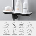 Shower Caddy Shelf Adjustable Height Shower Rack for Slide Bar Bathroom Brush Soap Organizer Rotatable Shower Storage Rack Detachable Shower Tray for Shampoo Soap