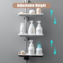 Shower Caddy Shelf Adjustable Height Shower Rack for Slide Bar Bathroom Brush Soap Organizer Rotatable Shower Storage Rack Detachable Shower Tray for Shampoo Soap