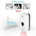 CHUANGDIAN Auto Infrared Soap Dispenser Wall Mounted Liquid Type Touchless 1000ml Automatic Soap Dispensers Hands Cleaning Machine for Home Bathroom Kitchen Hotels Restaurants (White)