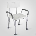 Bathroom Shower Bench with Back & Arms Adjustable Height Shower Tub Stool Lightweight Bath Shower Seat Bathroom Safety Anti-slip Shower Chair for Elderly Pregnant Disabled