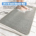 24 x 16 Inch Shower Mat Non Slip Bathtub Mat Water Absorbent Door Mat Quick Drying PVC Loofah Bathmat Machine-Washable for Bathroom Bedroom Kitchen