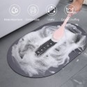 Bath Mat 16 x 24 Inch Soft Floor Rug Oval Diatom Mud Non Slip Quick Dry Water Absorbent Shower Rug Machine Washable Bathroom Rug