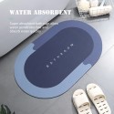 Bath Mat 16 x 24 Inch Soft Floor Rug Oval Diatom Mud Non Slip Quick Dry Water Absorbent Shower Rug Machine Washable Bathroom Rug