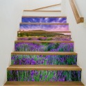 6 Pcs/Set 3D Landscape Self-adhesive Stairs Risers Stickers Mural Staircase Stickers Wallpaper Decor