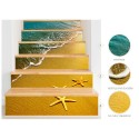 6 Pcs/Set 3D Landscape Self-adhesive Stairs Risers Stickers Mural Staircase Stickers Wallpaper Decor