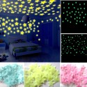 100Pcs Gorgeous Night-luminous Fluorescent Glow Stars Stickers Home Decor Wall Sticker for Kids Bedroom