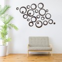 DIY Mirror Combination 3D Mirror Wall Stickers Home Decoration (Black Round Circle)