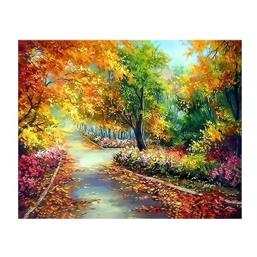 12x16 Inch DIY Oil Painting on Canvas Paint by Number Kit Forest Pattern for Adults Kids Beginner Craft Home Wall Decor Gift