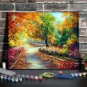 12x16 Inch DIY Oil Painting on Canvas Paint by Number Kit Forest Pattern for Adults Kids Beginner Craft Home Wall Decor Gift