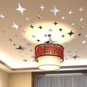 50PCS/Set 3D Stars Mirror Sticker Acrylic Mirror Wall Stickers Home Decor Mirror Art Stickers Home Background Ceiling Decoration