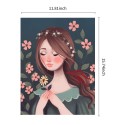 12*16 Inch DIY 5D Diamond Painting Kit Women Girl Pattern Full Drill Diamond Painting Acrylic Rhinestone Mosaic Painting Craft Home Wall Decoration Gift Frameless