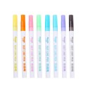 Fashion Highlighter Pen Durable Comfortable Portable Delicate Double Line Fluorescent Marker Pen Student Stationery 8 Colors