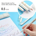 Creative Two Lines Gel Pen Double Lines Marker Stereo Color Pen for Students DIY Journal Planner Hand Account