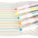 5 Colors Dual Tip Highlighter Pens Broad Chisel and Fine Tips Marker Pen for for School Students Office Home Supplies