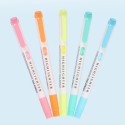 5 Colors Dual Tip Highlighter Pens Broad Chisel and Fine Tips Marker Pen for for School Students Office Home Supplies