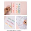 6 Colors Highlighter Pens Dual Tips Broad Chisel and Fine Tip Highlighter Markers Pen for Adults Students Children School Office Home Supplies