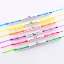 6 Colors Highlighter Pens Dual Tips Broad Chisel and Fine Tip Highlighter Markers Pen for Adults Students Children School Office Home Supplies