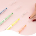 6 Colors Highlighter Pens Dual Tips Broad Chisel and Fine Tip Highlighter Markers Pen for Adults Students Children School Office Home Supplies