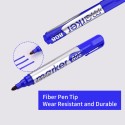 12pcs Blue Large Permanent Marker Oil-Based Quick Dry Marker Pen Round Point Waterproof Non-toxic for Business Office School Home Supplies