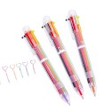 Ballpoint Pen Multicolor 6 In 1 Colorful Spring Retractable Design 0.5mm Ballpoint Pen Gift Scrapbooks Tool Birthday Card for Friends Students Stationery Office Workers Home School Supplies