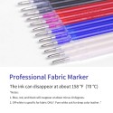 100pcs Heat Erasable Fabric Refills High Temperature Disappearing Ink Fabric Markers Marking for Embroidery Cross Stitch Handicarft Needlework Tailors Sewing Quilting and Dressmaking