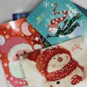 Merry Christmas Cards DIY Handmade Cards Round Drill Greeting Cards Rhinestones Embroidery Arts Crafts Gifts