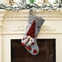 Christmas Stocking 17'' Xmas Character 3D Plush with Faux Fur Cuff Christmas Decorations and Party Accessory