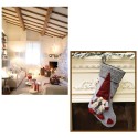 Christmas Stocking 17'' Xmas Character 3D Plush with Faux Fur Cuff Christmas Decorations and Party Accessory