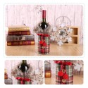 Christmas Sweater Wine Bottle Cover, Newest Collar & Button Coat Design Wine Bottle Sweater Wine Bottle Dress Sets Xmas Party Decorations (style 1)