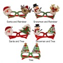 Christmas Glitter Party Glasses Christmas Decoration Costume Eyeglasses Party Glasses Frame for Holiday Favors(Santa and Reindeer)