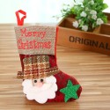 Christmas Stocking,4 Pack Classic Christmas Stocking Santa,Snowman,Reindeer,Bear,Xmas Character 3D Plush with Faux Fur Cuff Christmas Decorations and Party Accessory