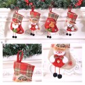 Christmas Stocking,4 Pack Classic Christmas Stocking Santa,Snowman,Reindeer,Bear,Xmas Character 3D Plush with Faux Fur Cuff Christmas Decorations and Party Accessory