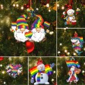 6Pcs Christmas Pendants Christmas Tree Rearview Mirror Hanging Pendant Christmas Decoration