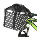 Folding Bike Basket Small Pet Cat Dog Carrier Bag Detachable Bicycle Handlebar Front Basket Cycling Front Bag Handbag