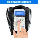 Touch Screen Bike Handlebar Bag Waterproof Front Frame Top Tube Bicycle Pouch Double Pannier Pack Large Capacity Cycling Front Storage Bag