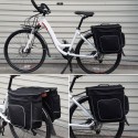 Cycling 2 in 1 30L Bicycle Black Rear Double Side Rack Bag Tail Seat Pannier Outdoor Cycling Saddle Storage