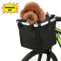 Collapsible Bike Basket Flower Printed Small Pet Cat Dog Carrier Bag Detachable Bicycle Handlebar Front Basket Cycling Front Bag Handbag
