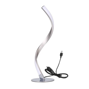 Modern Table Lamp Spiral Design LED Nightstand Lamps Decorative Night Lights Metal Bedside Lamp Desk Light for Bedroom Living Room Office
