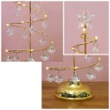 Christmas Tree Lights Metal Spiral Xmas Tree Lamp Desktop Tree Light with Crystal Pendant Decorative Table Lamp Mini Christmas Tree Decoration