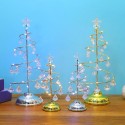 Christmas Tree Lights Metal Spiral Xmas Tree Lamp Desktop Tree Light with Crystal Pendant Decorative Table Lamp Mini Christmas Tree Decoration