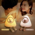 Cute Deer Night Light Warm White & White Bedside Kids Night Light with Touch Sensor 2 Light Brightness Soft Silicone Animal Night Lamp Phone Holder Night Companion for Children Toddler