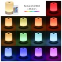 Portable USB Night Light with Remote 13 Colors & 3 Lighting Modes Timer Function Dimmable Touching Control Bedside Table Desk Lamp for Bedroom Living Room