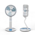 USB Rechargeable Fan with Night Light Adjustable Speed & Brightness Multifunctional Wall Mounted & Desktop Fan for Home Office Outdoor Travel