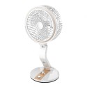 USB Rechargeable Fan with Night Light Adjustable Speed & Brightness Multifunctional Wall Mounted & Desktop Fan for Home Office Outdoor Travel